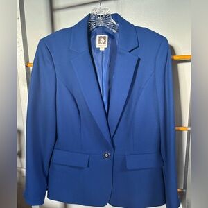 Anne Klein Royal Blue Single-Button Blazer